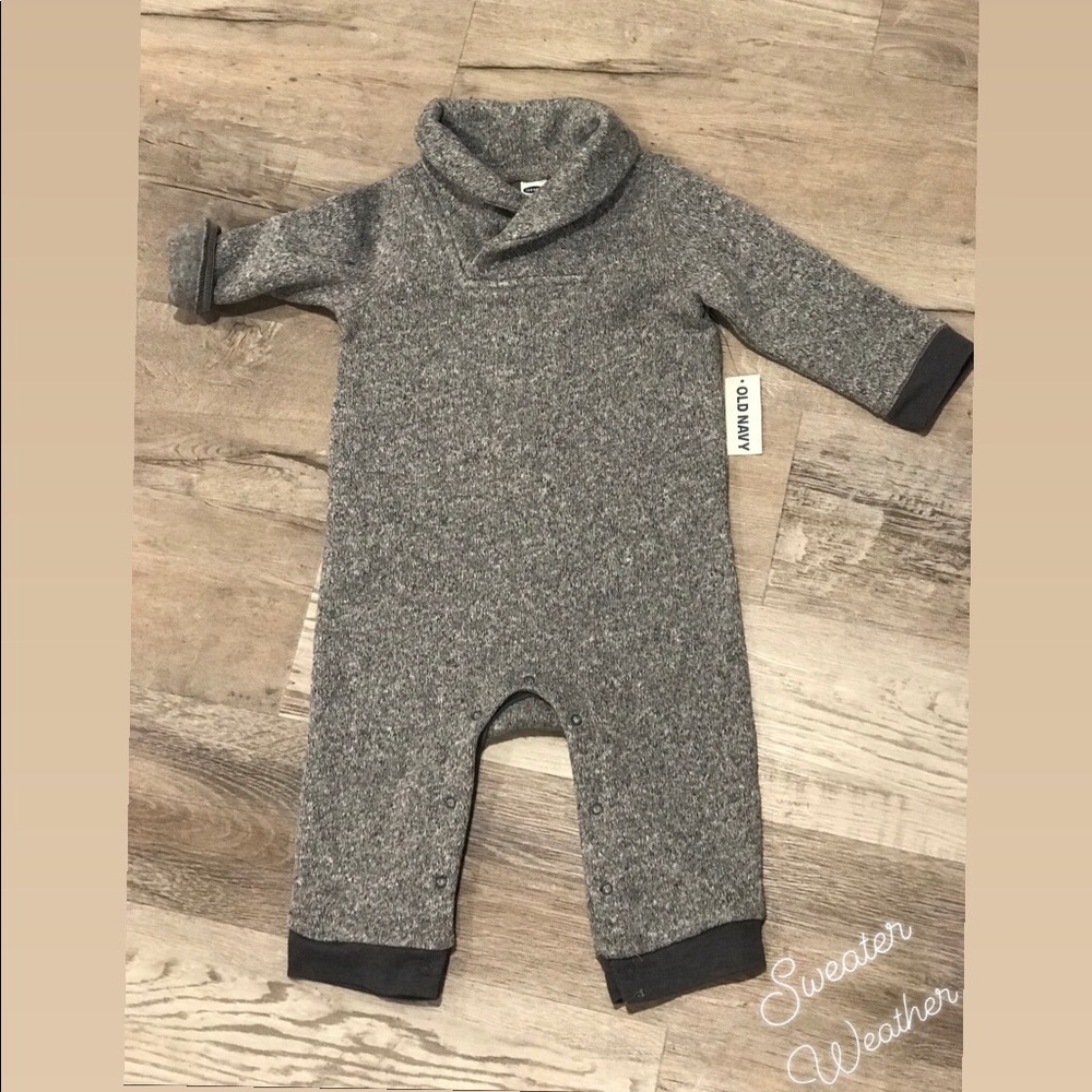 NWT Shawl Collared Sweater Onesie. Boy 12-18m